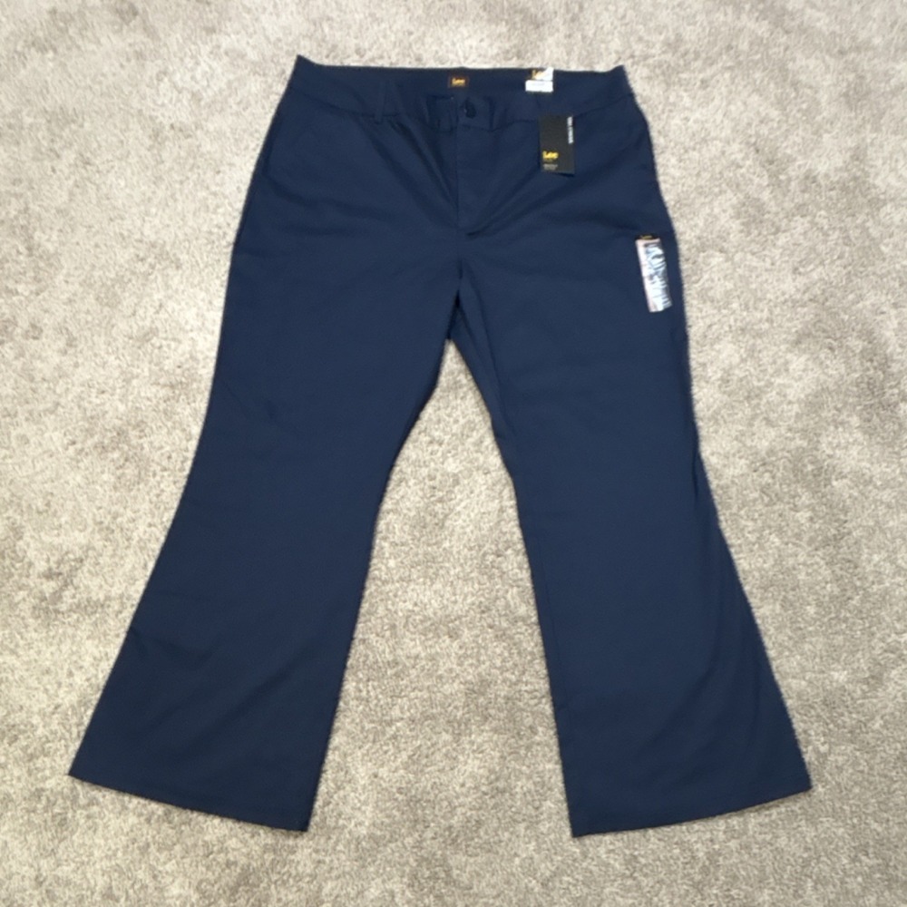 Lee Wrinkle Free‎ Bootcut Navy Plus Dress Pants Women's Size 20W Pockets